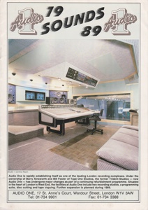 AUDIO ONE SALES BROCHURE 1989